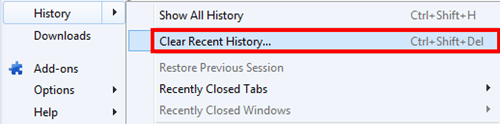 Clear Recent History